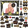 POPOYU 18th Photo Props for 18th Birthday, Pack of 33