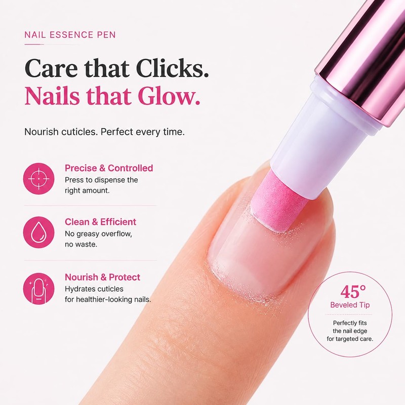 2 Pack 2-in-1 Ceramic Cuticle Oil Pusher Pen for Nail