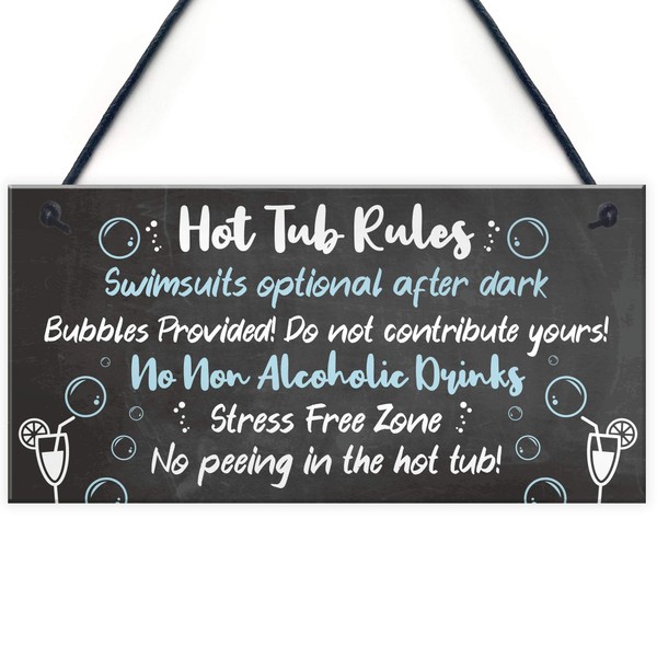 RED OCEAN HOT TUB RULES Sign Hot Tub Signs And