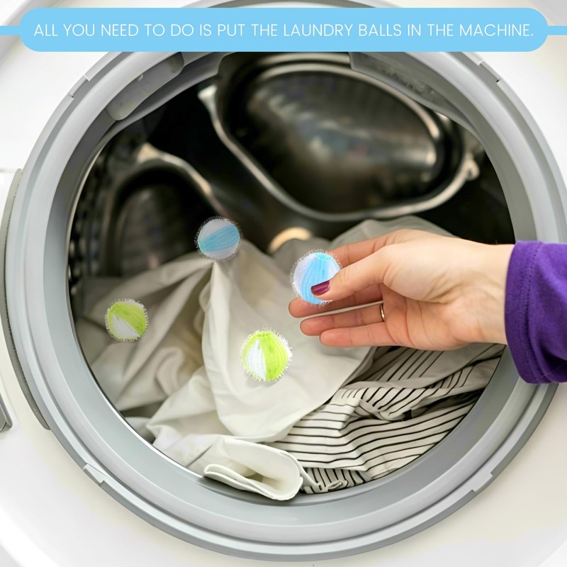 Laundry Balls 12PCS, Lychico Laundry Anti-Tangle Hair Remover Balls, Reusable