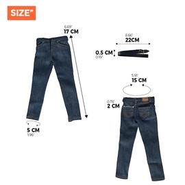 Panchitalk - Pantalones de soldado a escala 1/6 clásicos y modelo de cinturón para cuerpo de figura de acción masculina de 12 pulgadas (azul marino)