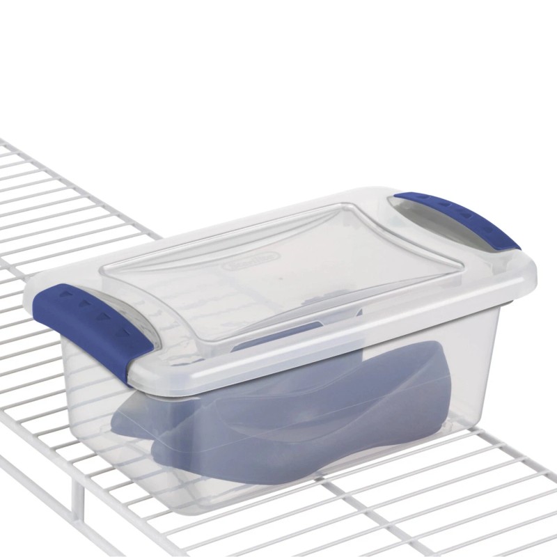 Sterilite (3 pack) 7 Quart Latch Box, Clear Plastic Storage
