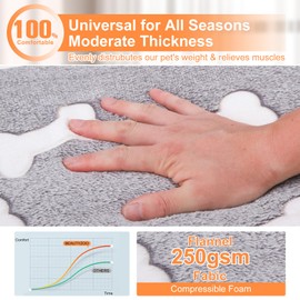 BEAUTYZOO Dog Bed Crate Pad 30 x 20 Inch, Waterproof Mat for Crate Washable, Chew Proof Kennel Pad Cage Mat for Medium Dogs, Anti-Slip Soft Durable Cozy Rectangle Puppy Sleeping Mattress, Grey