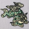 Iron-on or sew-on patch with embroidered guardian dog badges