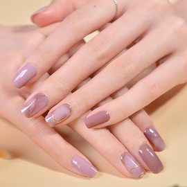 MISS MODA Thin Gel Nail Seal, Semi-Cured Type, 33 Pieces, Hand Use Nail Seal, Curing Type Gel Nail Sticker, Easy to Apply Nail, Popular Design