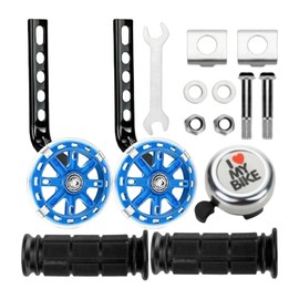 Cycling Training Wheels - Flash Mute Riding Training Wheels with Bell,Balance Auxiliary Wheel for Single Speed Biking with 12 14 16 18 20 Inch