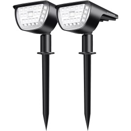 Claoner LED Solar Landscape Spotlights Wireless Outdoor Waterproof Solar Landscape Light - 2 PACK