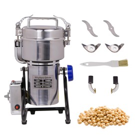 Hakka Grain Mills Grinder, 300g Electric Powder Mill Machine 1500W High Speed Stainless Steel Pulverizer Machine Commercial Herb Grinder for Grinding Dry Corn Coffee Bean Pepper(270° Swing Type)