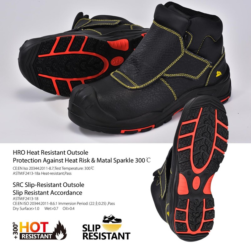 SAFETOE Welding Boots for Men Composite Toe Safety Boots Fire