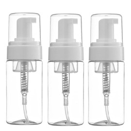 3 x Empty Foam Pump Bottle 100ml Clear Plastic Refillable Pump Bottles Container for Travel Cosmetic Hand Soap Foam Shampoo