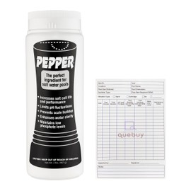 API Pepper 2 Lbs Saltwater Pool Chemical – White Granular Formula for Clear Water – Helps Prevent Scale, Corrosion, pH Fluctuations – Maintains Low Phosphate – with QueBuy Pool Maintenance Log Book