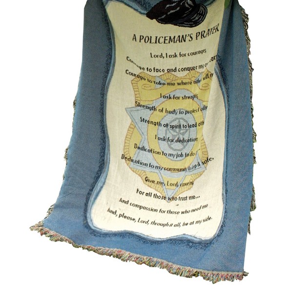 Manual Patriotic Collection 50 x 60-Inch Tapestry Throw, A Policeman's Prayer,