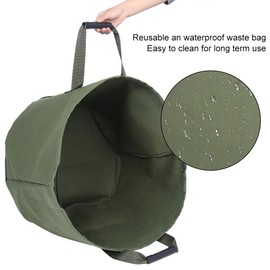 Portable Waterproof Reusable Canvas Garden Leaf Waste Bag, Garden Lawn Leaf Trash Waste Bag Container Storage Tote