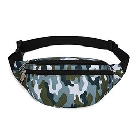 Fanny Pack for Men & Women, Fashion Waterproof Waist Packs with Adjustable Belt, Casual Bag Bum Bags for Travel Sports Running.(Camo Army Green)