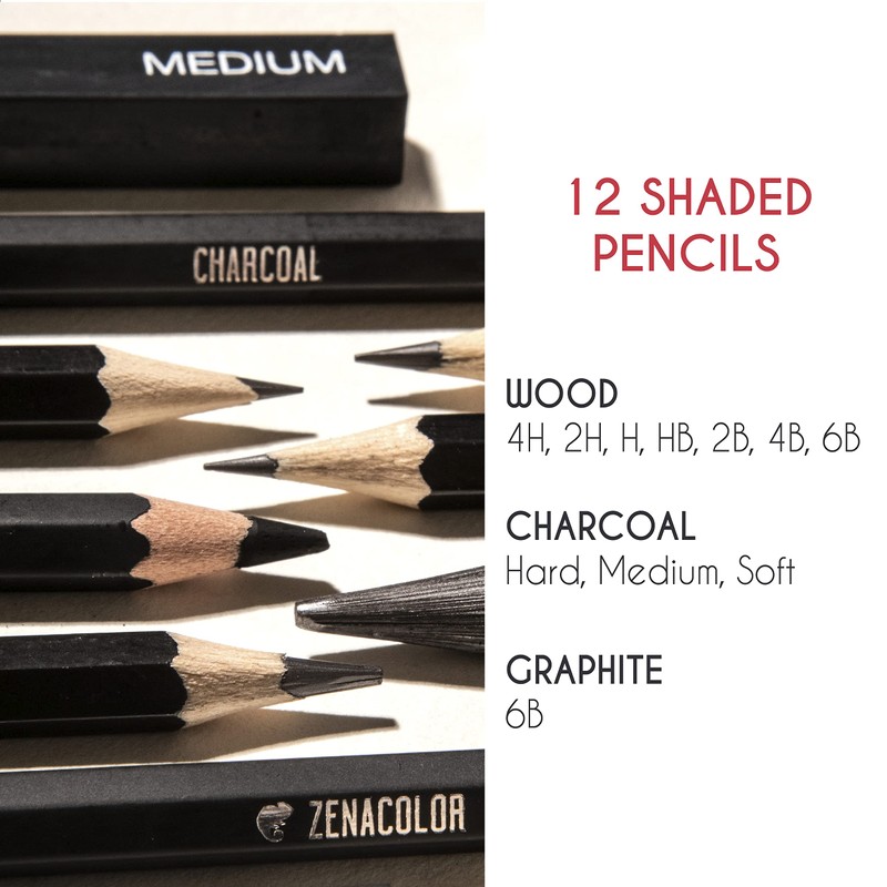 Zenacolor Sketch Book A5 100 Pages 100GSM with 19 Accessories