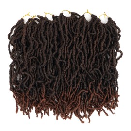14 inch New Faux Locs Hair Soft Locs Crochet Hair 6 packs Pre-Looped Crochet Braids Faux Locs Braiding Hair #T1B/350)