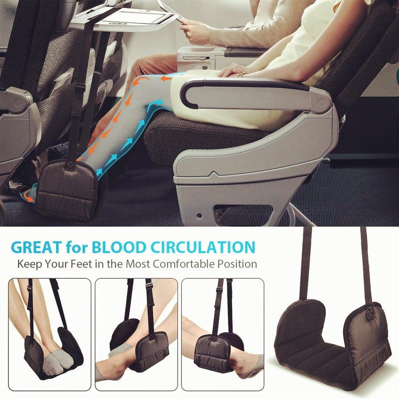 Airplane Footrest - Travel Foot Rest (Memory Foam), Airplane Travel