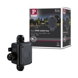 Paulmann Leuchten Paulmann 237 Connection Box 3-Way IP68 Protected Against Permanent Submersion Black for Cable Diameter up to 15 mm Plastic