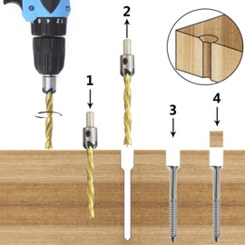 7pcs Woodworking Countersink Drill Bit Set Woodworking Carpentry Reamer Boring Tool Round Shank with Hex Key (3-10mm)