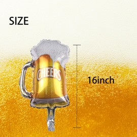 DIADARL Beer Cup Balloons Set of 10, Beer Mug Cheers Foil Balloons 16 Inch Beer Mug Cheers Foil Balloons Fit for Summer Party Valentine Wedding Birthday Party Decorations
