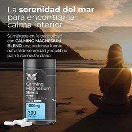 ETERNAL NUTRITION Calming Blend: Magnesio Quelado 3 en 1 (300 Cápsulas)