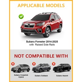 Tuyoung 330lbs Heavy Duty Roof Rack Cross Bars Compatible with Subaru Forester 2014-2025 (Not for Wilderness), Lockable All Aluminum Anti-Theft Roof Rails Crossbars Rooftop Luggage Kayak Accessories