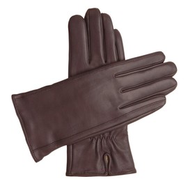Downholme Classic Leather Gloves with Cashmere Lining - For Women, brown