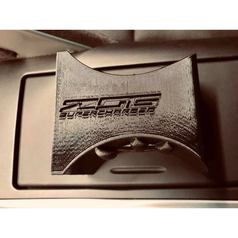 CORVETTE CHANNEL *NEW*-"Z06 SUPERCHARGED" LOGO C7 CORVETTE CUP HOLDER CENTER