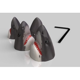 Xentric Guitars - OCEAN ANIMALS Great White Shark Guitar Knobs 6mm (4 Knobs, Chrome Set Screw)