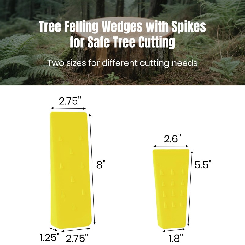 6 Pack Tree Felling Wedges with Spikes for Safe Tree