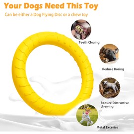Naturkautschuk Ring Hund kauen Spielzeug, schwimmende Hund Ring Spielzeug für Outdoor-Fitness schwimmende Ziehen Spielzeug und Flying Disc, unzerstörbar Hundespielzeug für Aggressive Kauende (L)