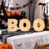 5Pcs BOO Halloween Charcuterie Board Set, Bamboo Wood Serving Tray