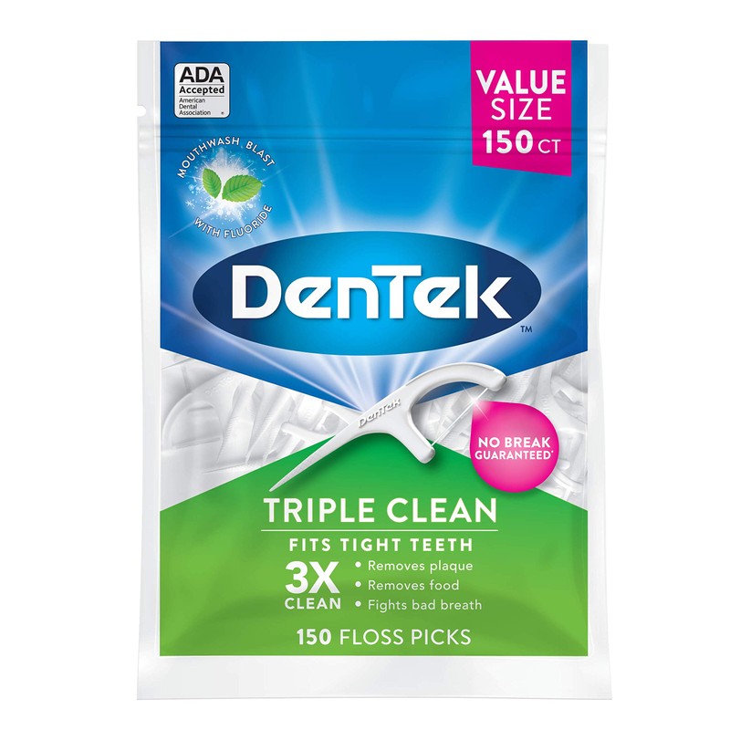 DenTek Triple Clean Floss Picks | No Break Guarantee |