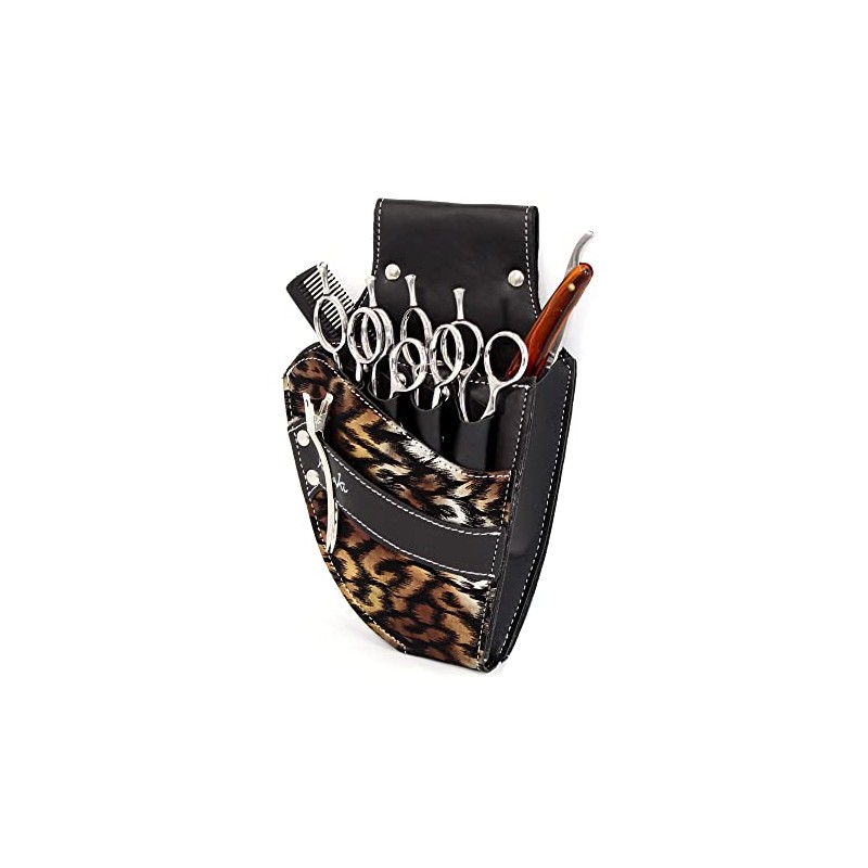 Hairdressing Scissor Pouch by Kassaki Black Check Tool Belt Bag