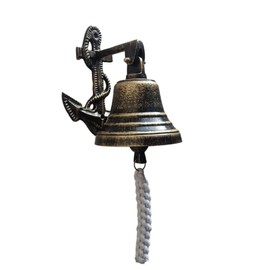NM HANDISTRY - Campana de anclaje para barco, campana de cena grande, campana decorativa de pared para uso en interiores y exteriores, timbre de puerta fuerte para el hogar, pub, oficina, escuela o