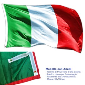 GUSTO - Pack of 2 Italian Flags | 90 x 150 cm | High-Quality Workmanship and Bright Colours (Italy - Pack of 2)