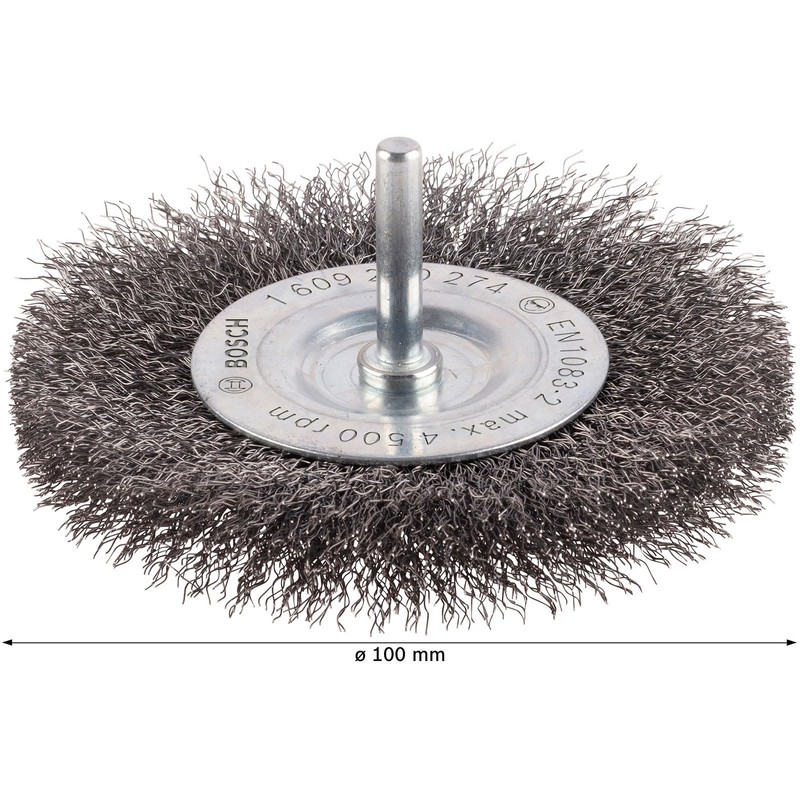 Bosch 1609200274 6 mm Shank Wire Wheel with 100 mm