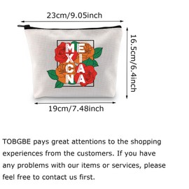 TOBGBE Funny Mexican Latina Makeup Bag With Zipper Mexican Concha Pun Gift Mexican Themed Bag Mexican Women Gift (Rose Flower)