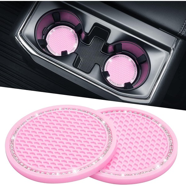 JOYTUTUS Cup Holder Coasters for Car, 2 Pack Universal Anti-Slip