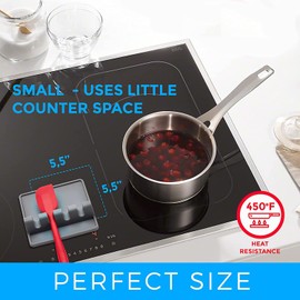 Cheer Collection Silicone Utensil Holder, Heat Resistant Spoon Rest for Kitchen Counter, Spoon Holder for Stove Top with Drip Pad for Spoons Ladles Tongs, Dishwasher Safe Kitchen Gadgets Holder