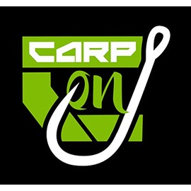 Carp On - Packs of 10 Size 8 CRANK Offset Fishing Hooks Eyed - Made From Teflon Coated Carbon Steel (Micro Barbed - Camo Green, Pack of 10 - Size 8) [14-8408]