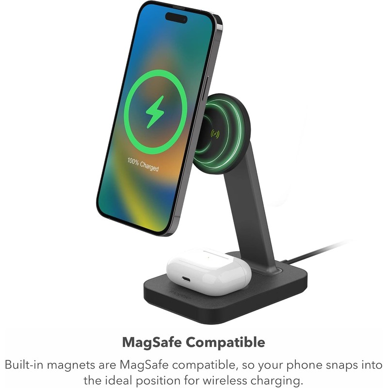 Mophie Snap+ 2-in-1Charge Stand & Pad - 15w Wireless Charger