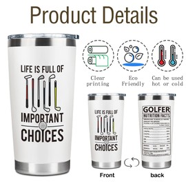 Golf Gifts for Men, Golft Gift for Women, Graduation Gifts For Son, Daughter-Funny Golf Gifts for Dad Uncle Husband Boyfriend Golf Lovers - 20 Oz Golf Tumbler