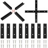 Iverntech 16 Pieces Black T Rail Intersection Set with Wood