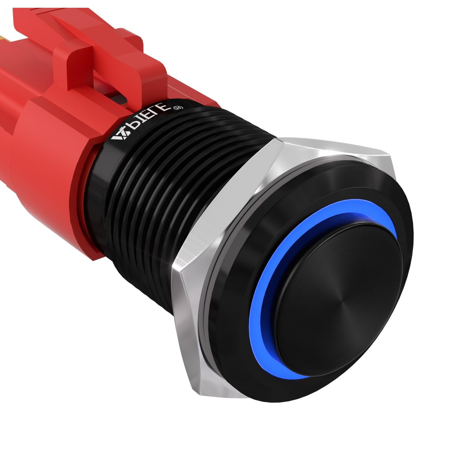 APIELE 16mm Latching Push Button Switch 12V On Off Aluminium Shell with ...