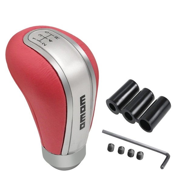Hoembpn 5 Speed Car Gear Knob Universal Leather Gear Lever