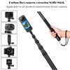 Varilla para selfie de 3 m, fibra de carbono, invisible,