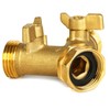 Garden Hose Splitter 2 Way Heavy Duty, Brass Faucet Adapter
