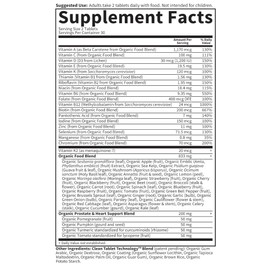 Organics MensMultivitamin, Unflavored Non-GMO, Gluten-Free 60 Vegan Tablets