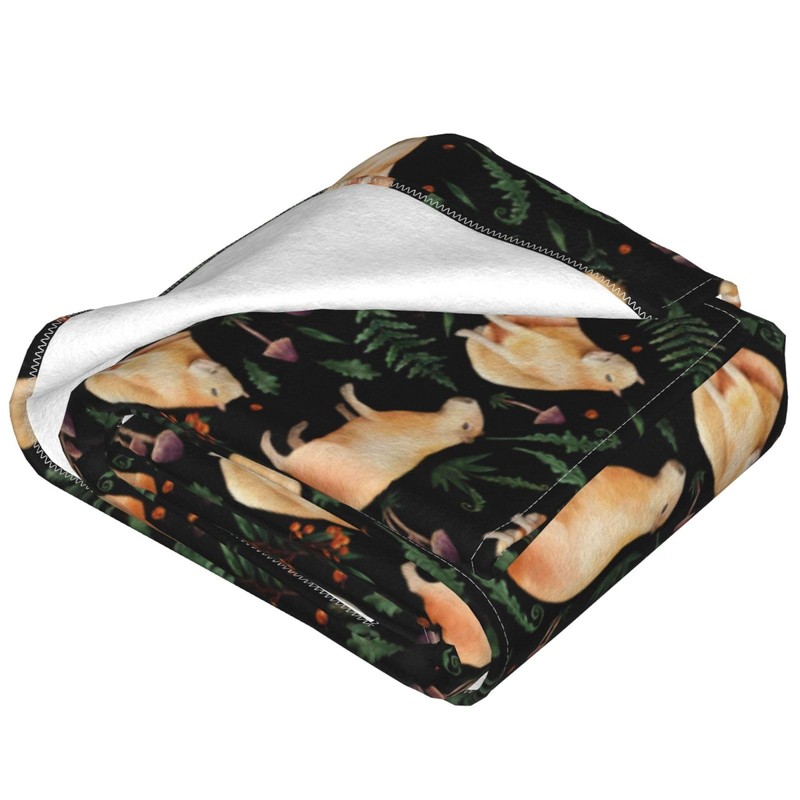 Capybara Print Fleece Throw Blanket Soft Flannel Plush Lightweight Warm